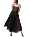 Hutch Corset Pleated Maxi Dress In Black/tan