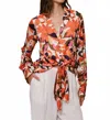 Hutch Carys Long Sleeve Top In Orange Painted Lush Tropical In Multi