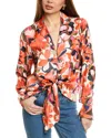Hutch Carys Long Sleeve Top In Orange Painted Lush Tropical In Multi