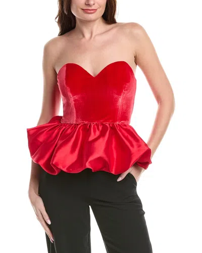 Hutch Velvet Castan Top In Red