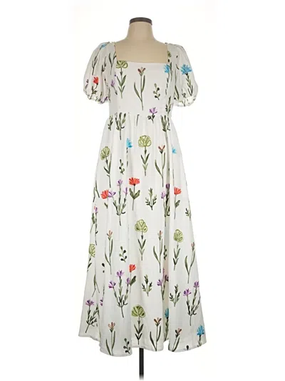 Pre-owned Hutch Casual Dress In White