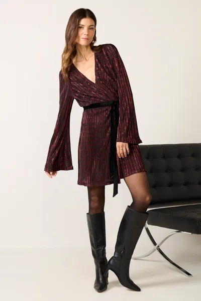 Hutch Cathrine Mini Wrap Dress In Red