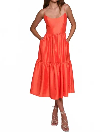 Hutch Cayenne Midi Dress In Orange