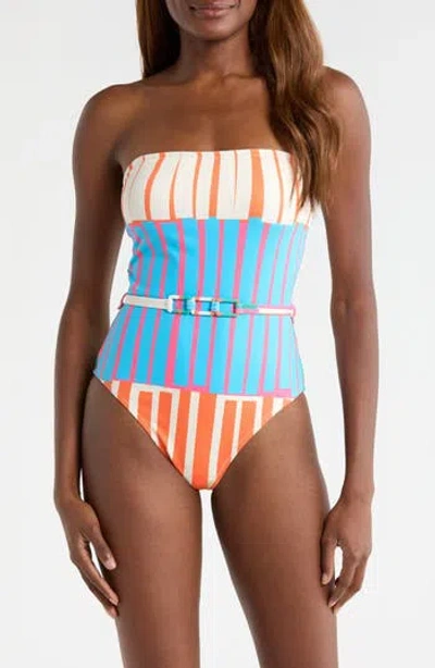 Hutch Chain Belt One-piece Swimsuit In Multi