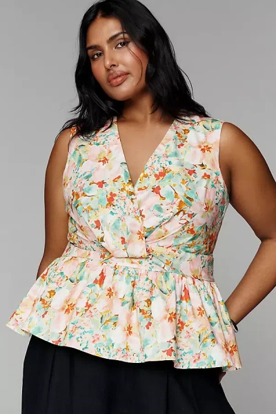 Hutch Chance Strapless Peplum Top In Multi