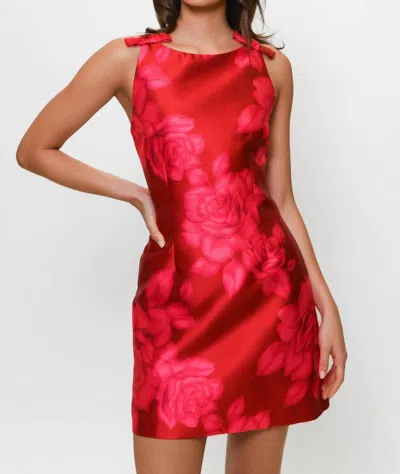 Hutch Chesca Dress In Red Spacious Roses In Multi