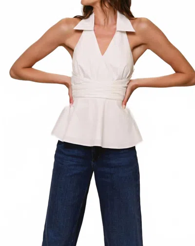 Hutch Colbie Halter Top In Wht In Multi