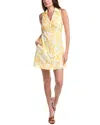 Hutch Colt Collared Mini Dress In Champagne Danity Fuzzy Floral In Multi