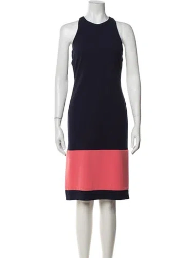 Pre-owned Hutch Colorblock Pattern Knee-length Dress In Blue