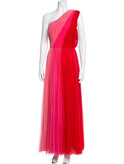 Pre-owned Hutch Colorblock Pattern Long Dress In Red