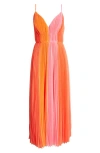 HUTCH HUTCH COLORBLOCK PLEATED TULLE GOWN