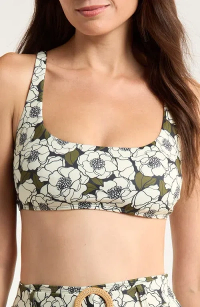 Hutch Conny Floral Bikini Top In Green