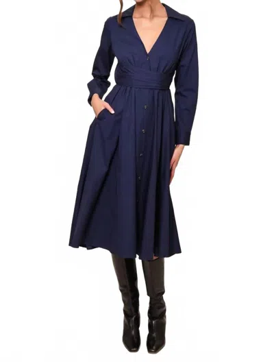 Hutch Cora Wrap Midi Dress In Navy In Blue