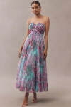 Hutch Corene Strapless Floral Tulle A-line Midi Dress