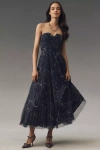 Hutch Corene Floral Tulle Gown In Blue