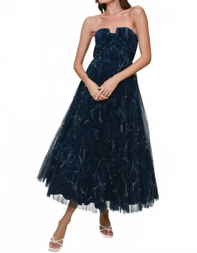 Hutch Corene Tulle Gown In Navy In Blue