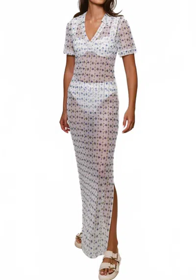 Hutch Corey Cover-up In White And Blue Trellis Floral