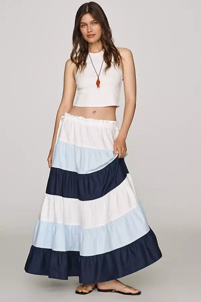 Hutch Cotton Colorblock Maxi Skirt In Multi