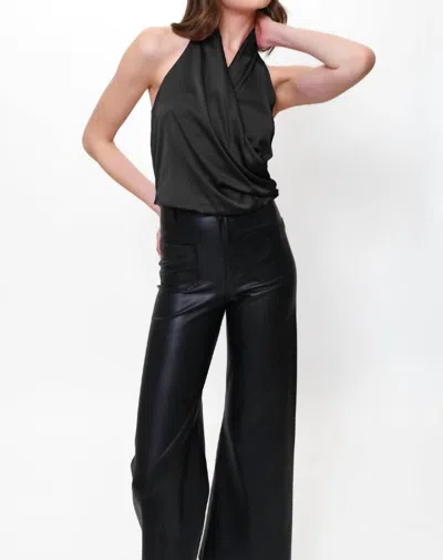 Hutch Cowl Neck Open Back Top In Black