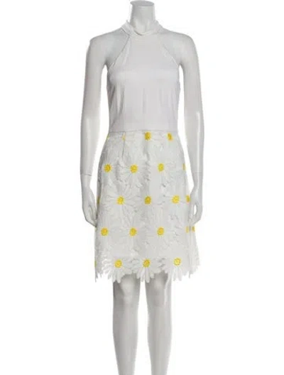 Pre-owned Hutch Crew Neck Knee-length Dress In White