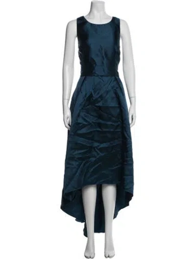 Pre-owned Hutch Crew Neck Long Dress In Blue