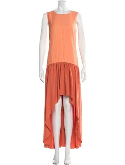 Pre-owned Hutch Crew Neck Long Dress In Orange