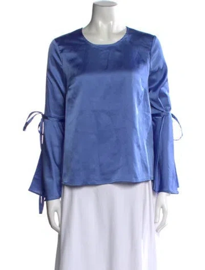 Pre-owned Hutch Crew Neck Long Sleeve Top W/ Tags In Blue