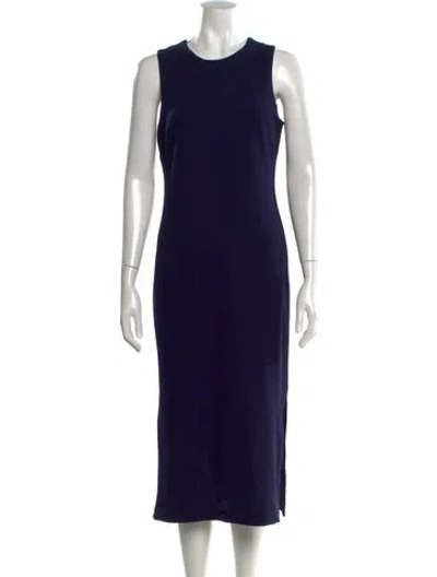 Pre-owned Hutch Crew Neck Midi Length Dress In Blue