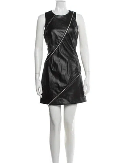 Pre-owned Hutch Crew Neck Mini Dress In Black