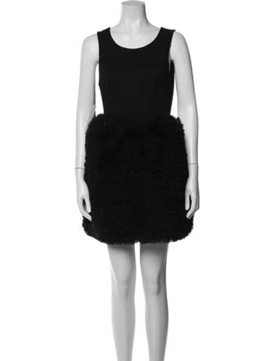 Pre-owned Hutch Crew Neck Mini Dress In Black