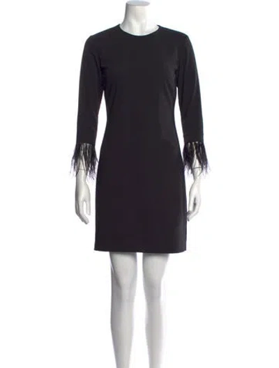 Pre-owned Hutch Crew Neck Mini Dress In Black