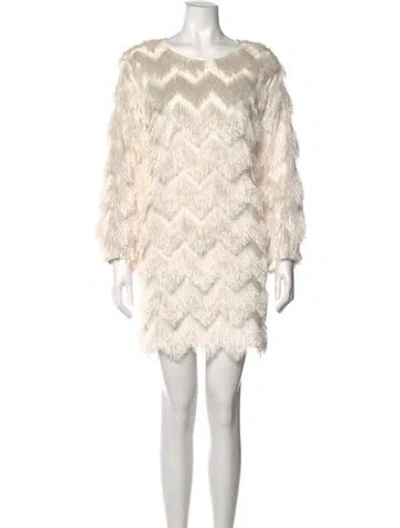 Pre-owned Hutch Crew Neck Mini Dress In Neutral