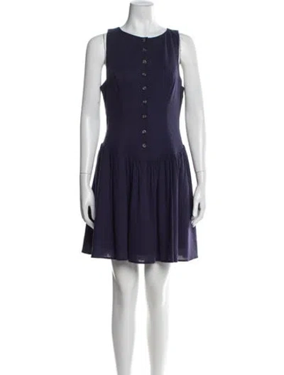 Pre-owned Hutch Crew Neck Mini Dress In Purple