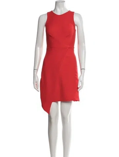 Pre-owned Hutch Crew Neck Mini Dress In Red