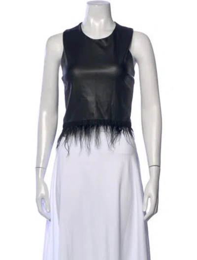 Pre-owned Hutch Crew Neck Sleeveless Top In Black