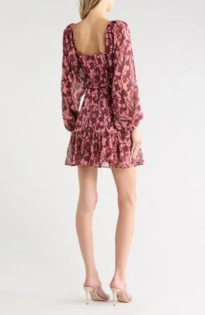 Hutch Dahlia Long Sleeve Fit & Flare Dress In Pink