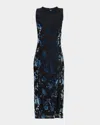 Hutch Darby Sleeveless Velvet Burnout Midi Dress In Multi