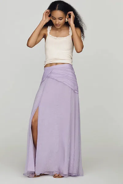 Hutch Draped Chiffon Maxi Skirt In Purple