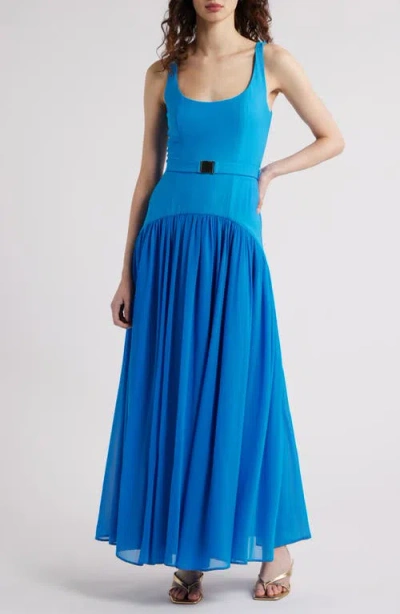 Hutch Drop Waist Sleeveless Maxi Dress In Cobalt