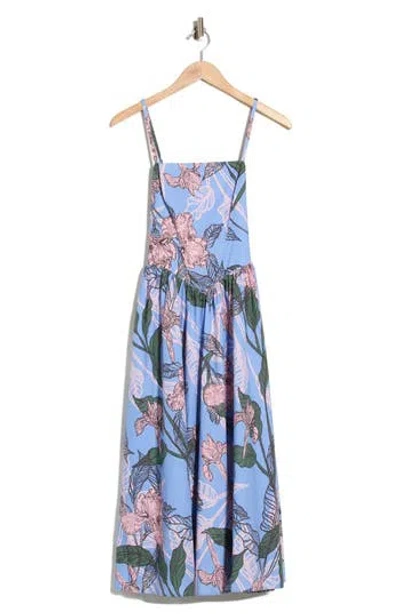 Hutch Eddi Cotton Maxi Dress In Blue