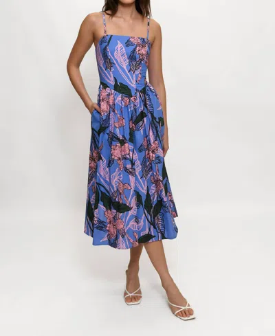 Hutch Eddi Midi Dress In Peri Inked Iris In Multi