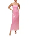 Hutch Elena Strapless Sequin Column Maxi Dress In Pink