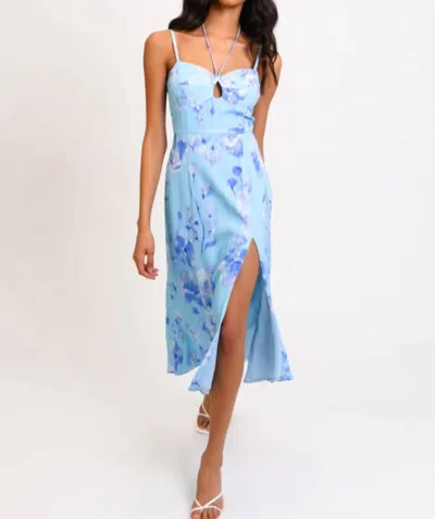 Hutch Erika Dress In Sky Blurred Berry Floral In Blue