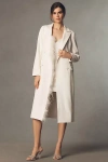 Hutch Faux-feather Double-breasted Coat Jacket In Neutral