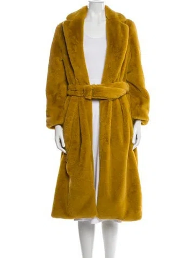 Pre-owned Hutch Faux Fur Coat In Yellow