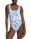 Hutch Fayra One-piece In Blue Inked Chinoiserie In Blue