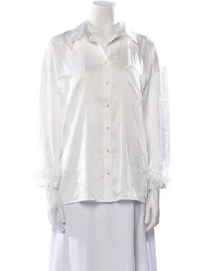 Pre-owned Hutch Feather Trim Pajamas In White