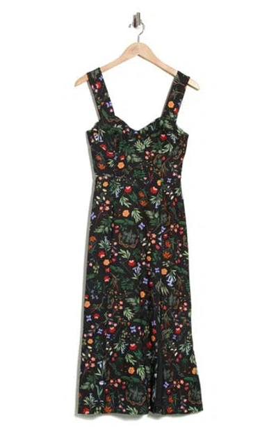 Hutch Floral Bustier Midi Dress In Multi