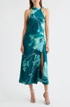 Hutch Floral Mock Neck Sleeveless Dress In Blue
