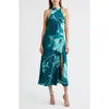 Hutch Floral Mock Neck Sleeveless Dress In Blue